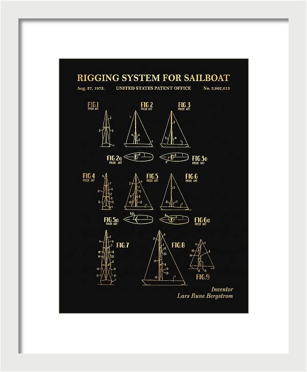 Sailboat Rigging System Gold Patent Us3862613a