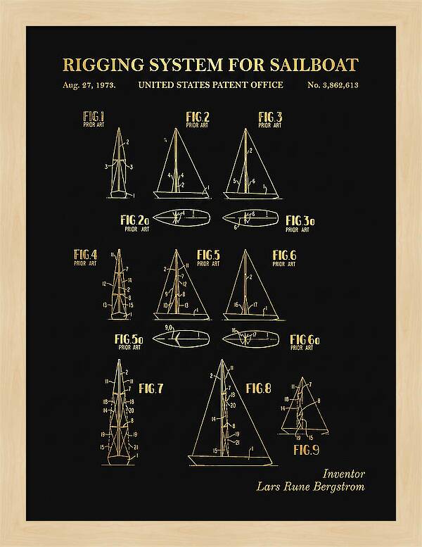 Sailboat Rigging System Gold Patent Us3862613a