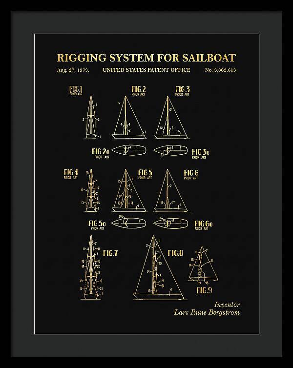 Sailboat Rigging System Gold Patent Us3862613a