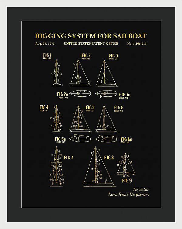Sailboat Rigging System Gold Patent Us3862613a