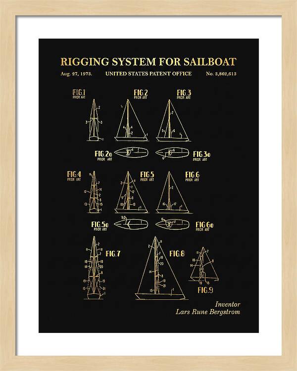 Sailboat Rigging System Gold Patent Us3862613a