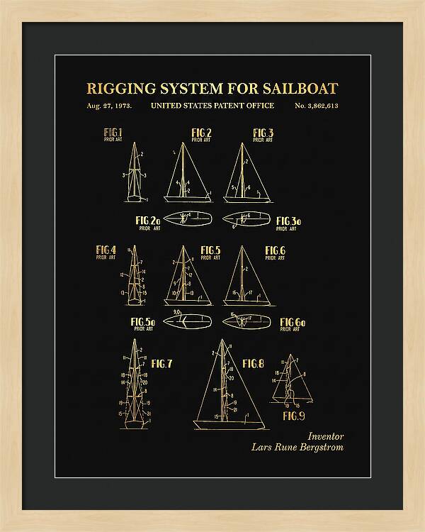 Sailboat Rigging System Gold Patent Us3862613a