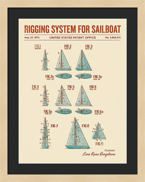 Sailboat Rigging System Retro Patent Us3862613a