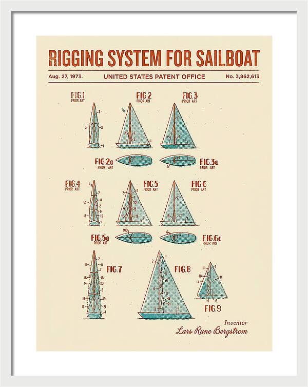 Sailboat Rigging System Retro Patent Us3862613a
