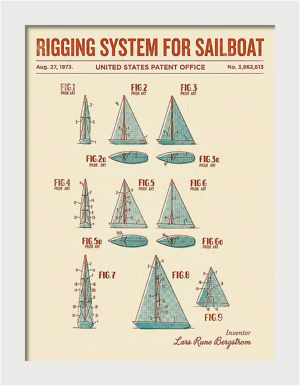 Sailboat Rigging System Retro Patent Us3862613a