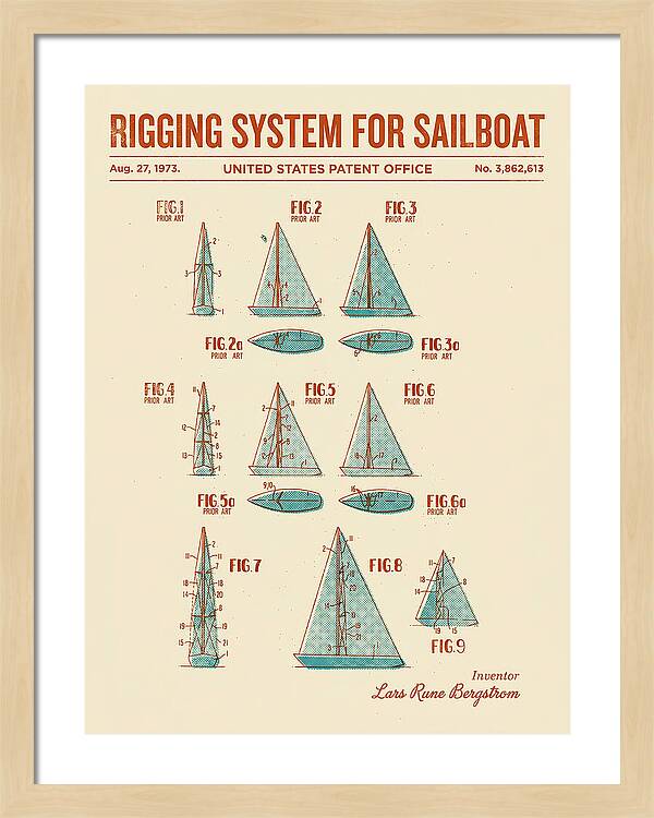 Sailboat Rigging System Retro Patent Us3862613a