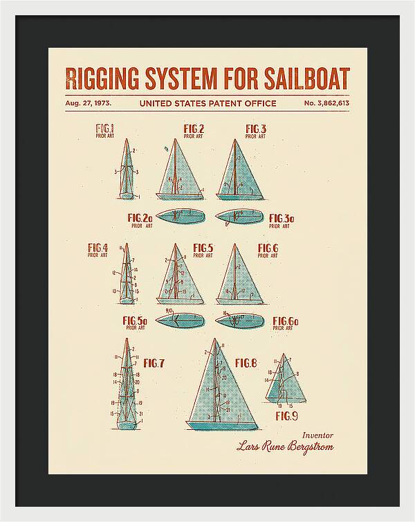 Sailboat Rigging System Retro Patent Us3862613a