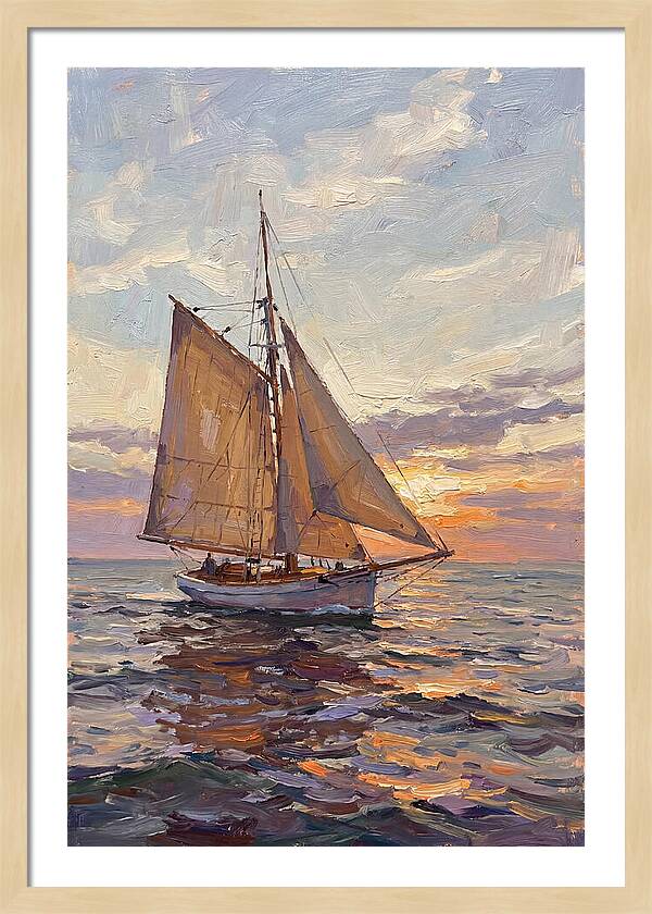 Sailboat Serenity At Sunset