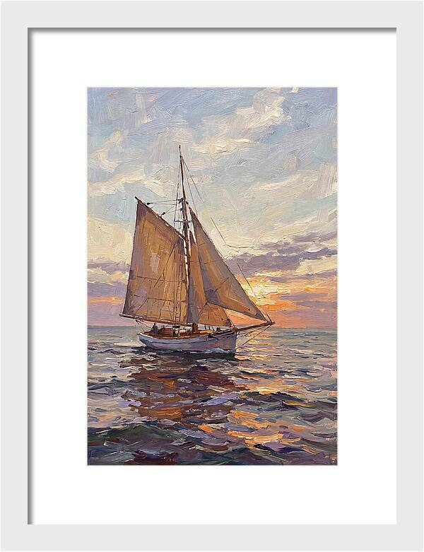 Sailboat Serenity At Sunset