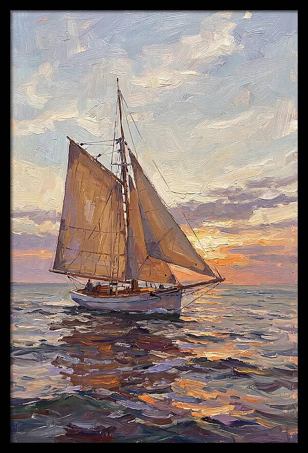 Sailboat Serenity At Sunset