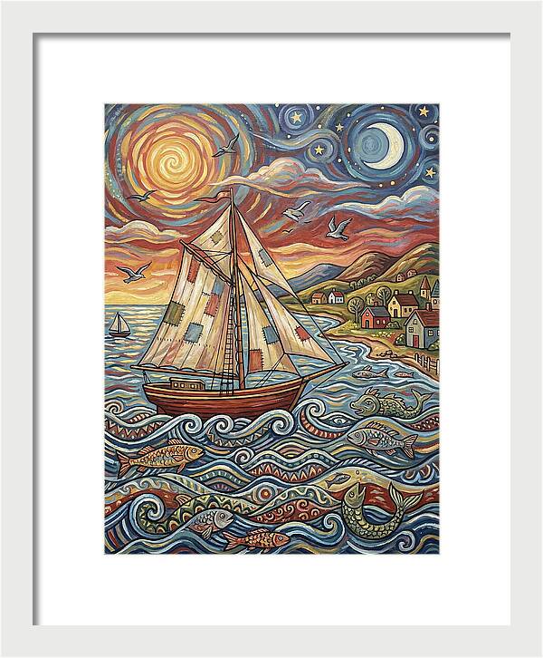 Sailboat Under Sunset Skies