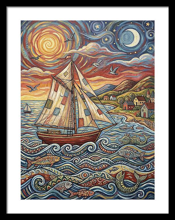 Sailboat Under Sunset Skies