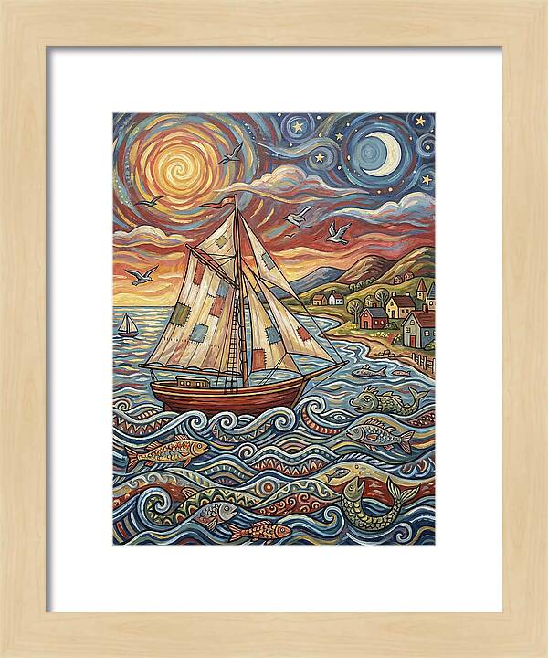 Sailboat Under Sunset Skies
