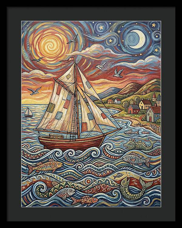 Sailboat Under Sunset Skies