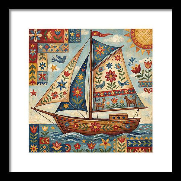 Sailboat With Folk Patterns