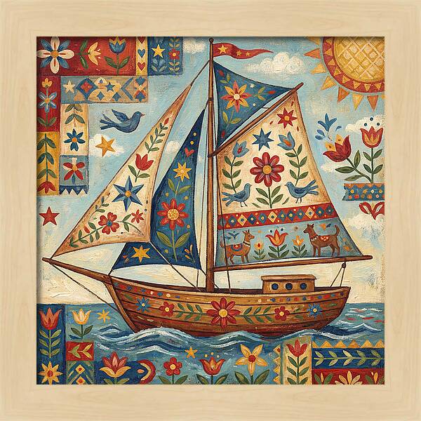 Sailboat With Folk Patterns