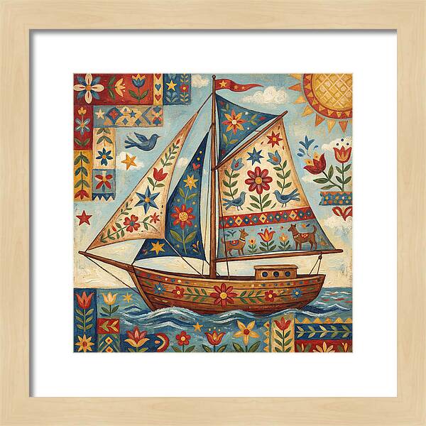 Sailboat With Folk Patterns
