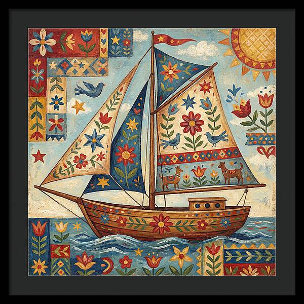 Sailboat With Folk Patterns