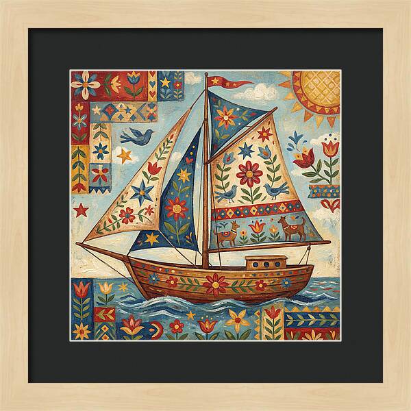Sailboat With Folk Patterns