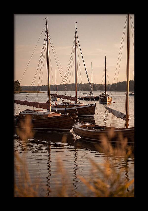 Sailboats Anchored In Tranquil Waters