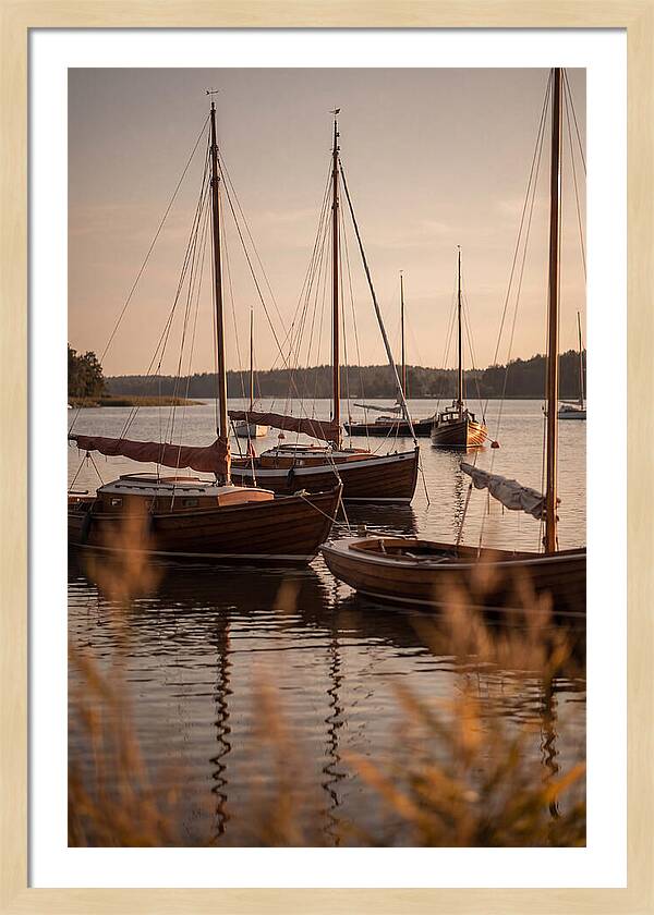 Sailboats Anchored In Tranquil Waters