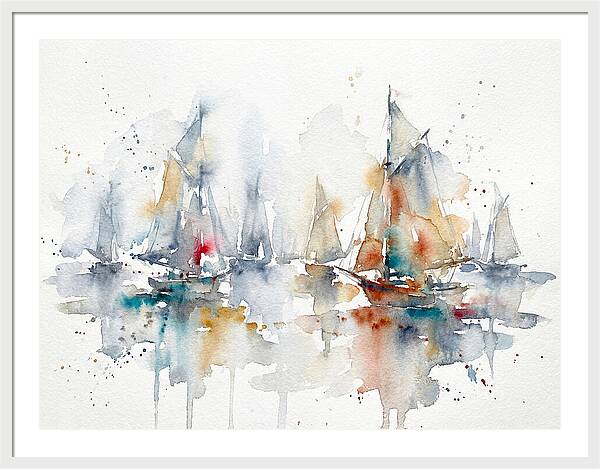 Sailboats Gliding Through Serenity