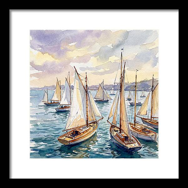 Sailboats Gliding Through Water
