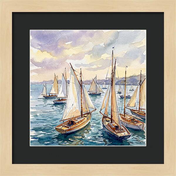 Sailboats Gliding Through Water