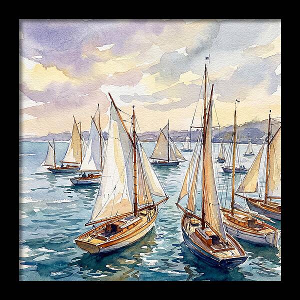 Sailboats Gliding Through Water