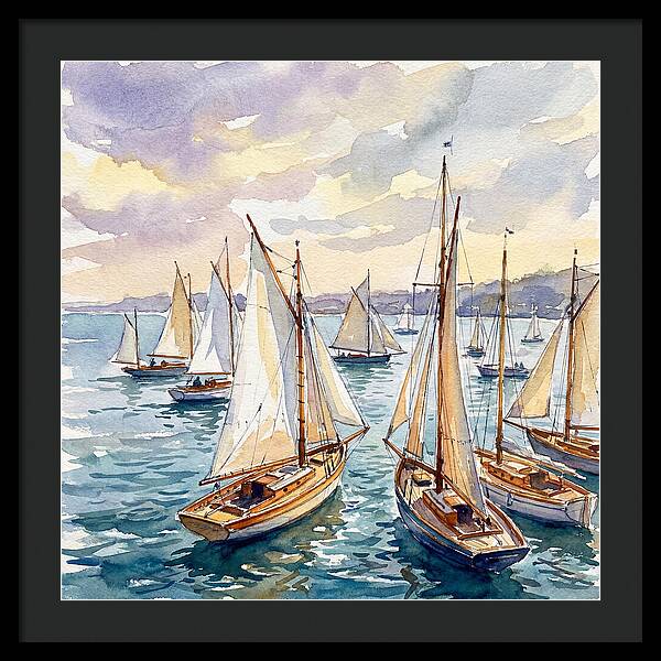 Sailboats Gliding Through Water