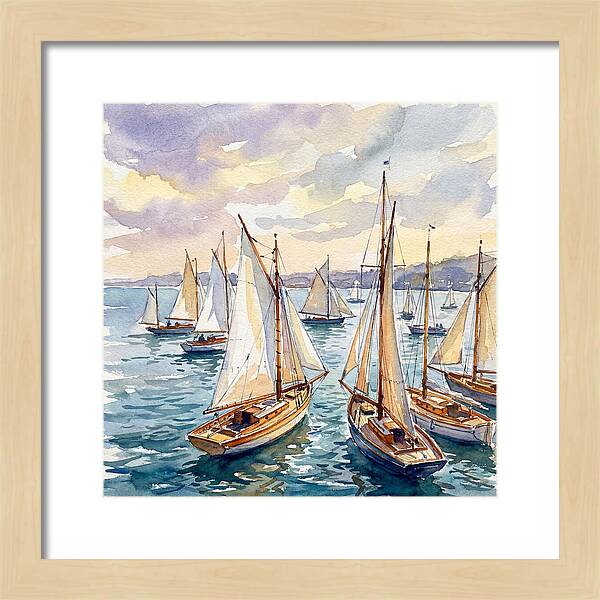 Sailboats Gliding Through Water