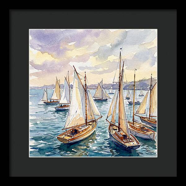Sailboats Gliding Through Water