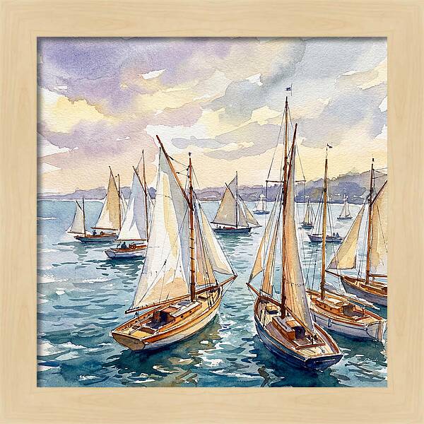 Sailboats Gliding Through Water