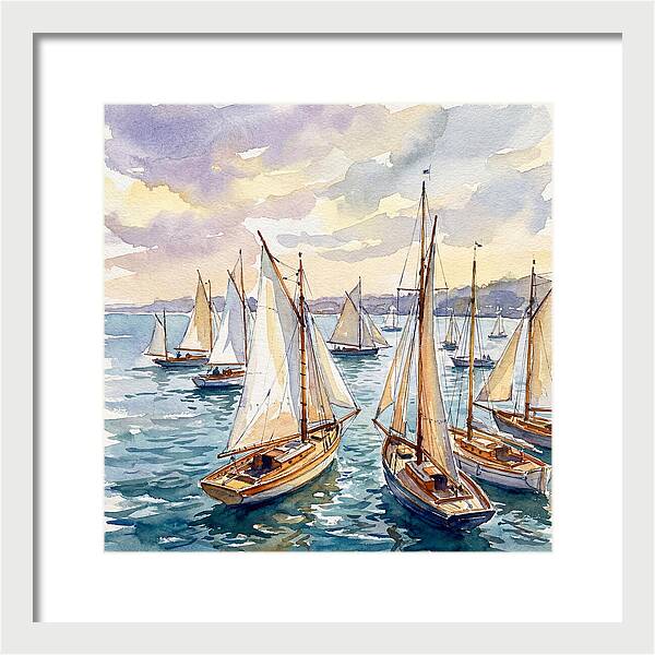 Sailboats Gliding Through Water