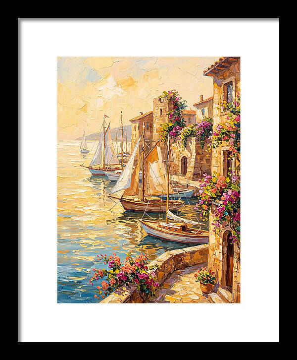 Sailboats In A Mediterranean Harbor