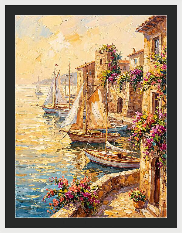 Sailboats In A Mediterranean Harbor