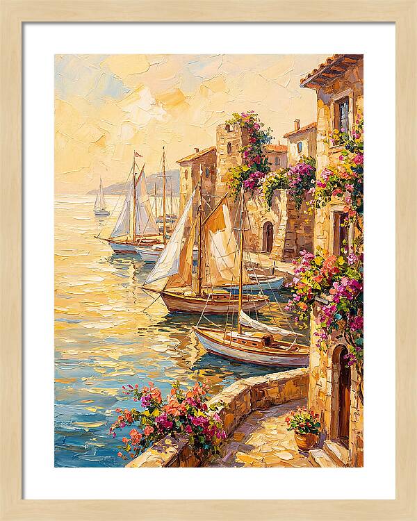 Sailboats In A Mediterranean Harbor