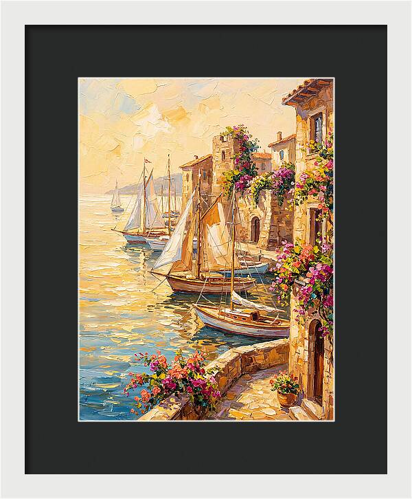 Sailboats In A Mediterranean Harbor