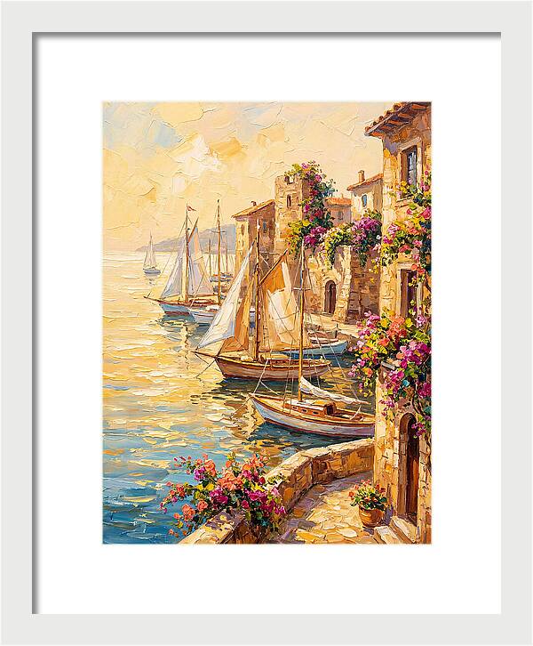 Sailboats In A Mediterranean Harbor