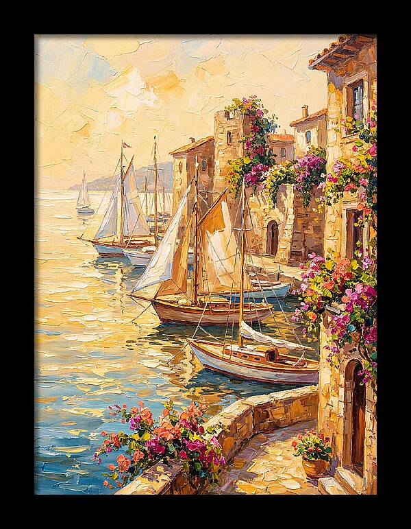 Sailboats In A Mediterranean Harbor