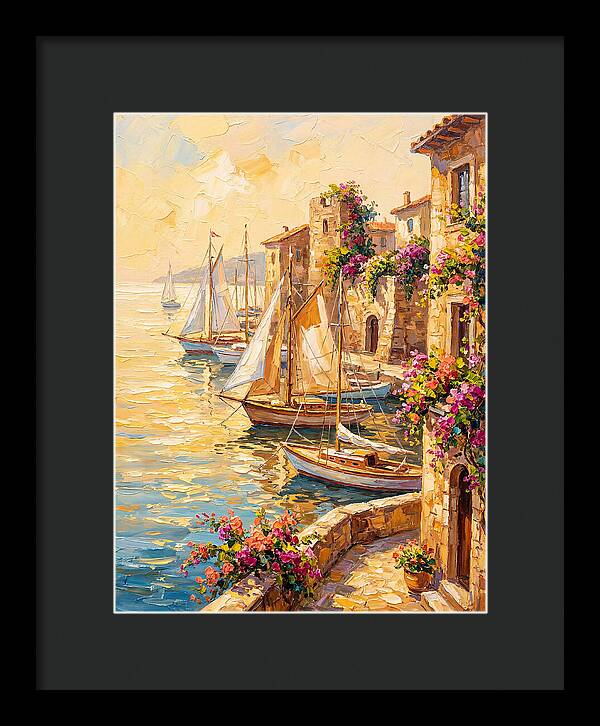 Sailboats In A Mediterranean Harbor