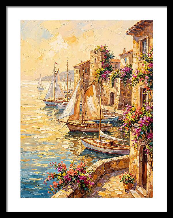 Sailboats In A Mediterranean Harbor