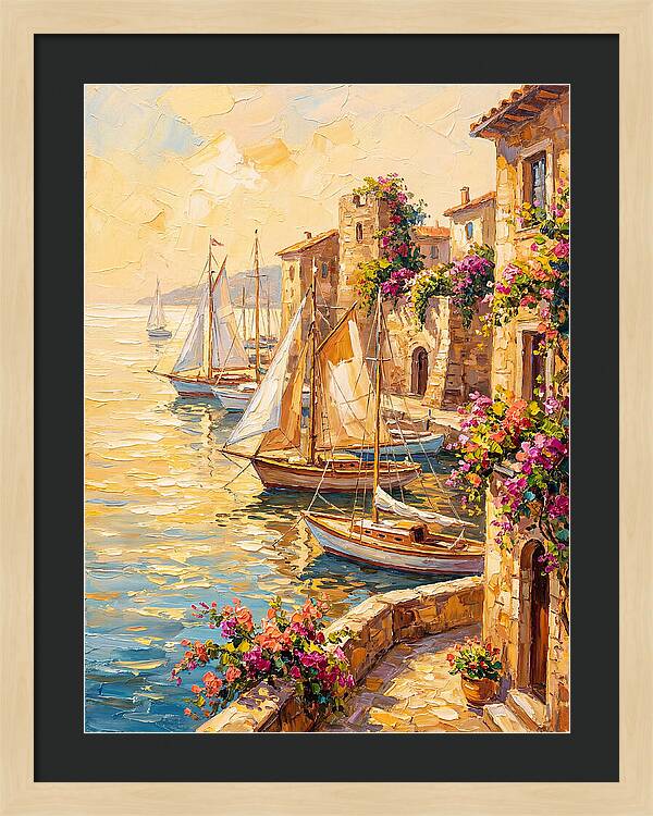 Sailboats In A Mediterranean Harbor