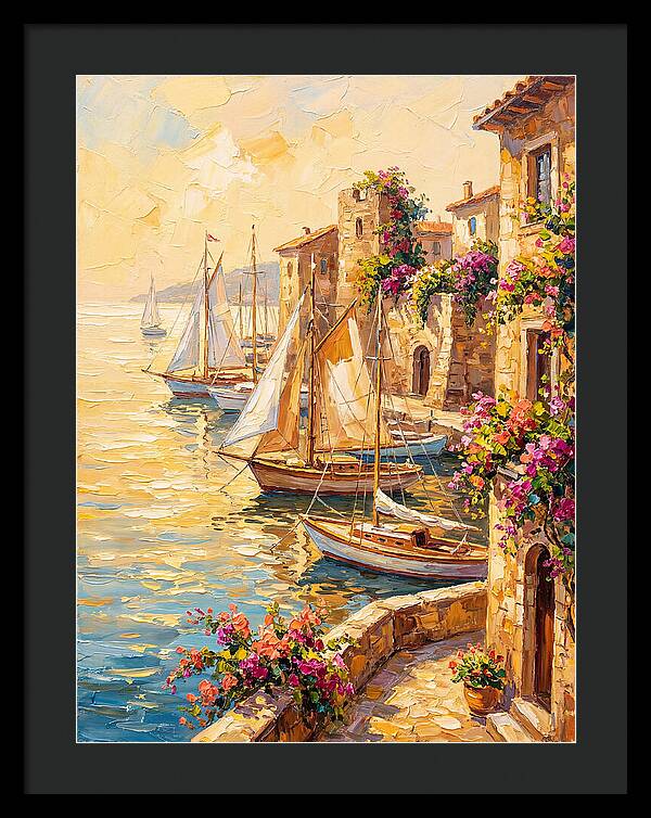 Sailboats In A Mediterranean Harbor