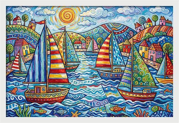 Sailboats In A Vibrant Harbor