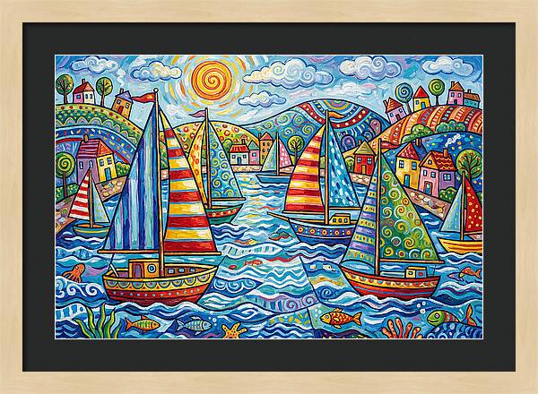 Sailboats In A Vibrant Harbor