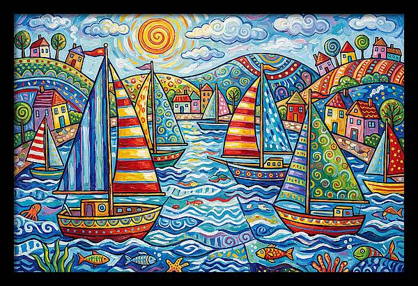 Sailboats In A Vibrant Harbor