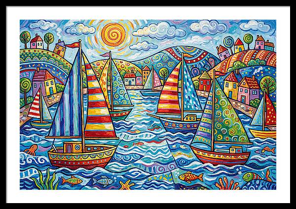 Sailboats In A Vibrant Harbor