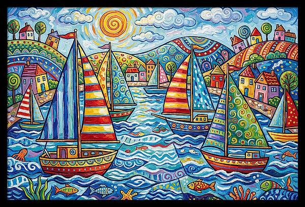 Sailboats In A Vibrant Harbor