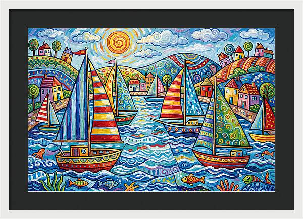 Sailboats In A Vibrant Harbor